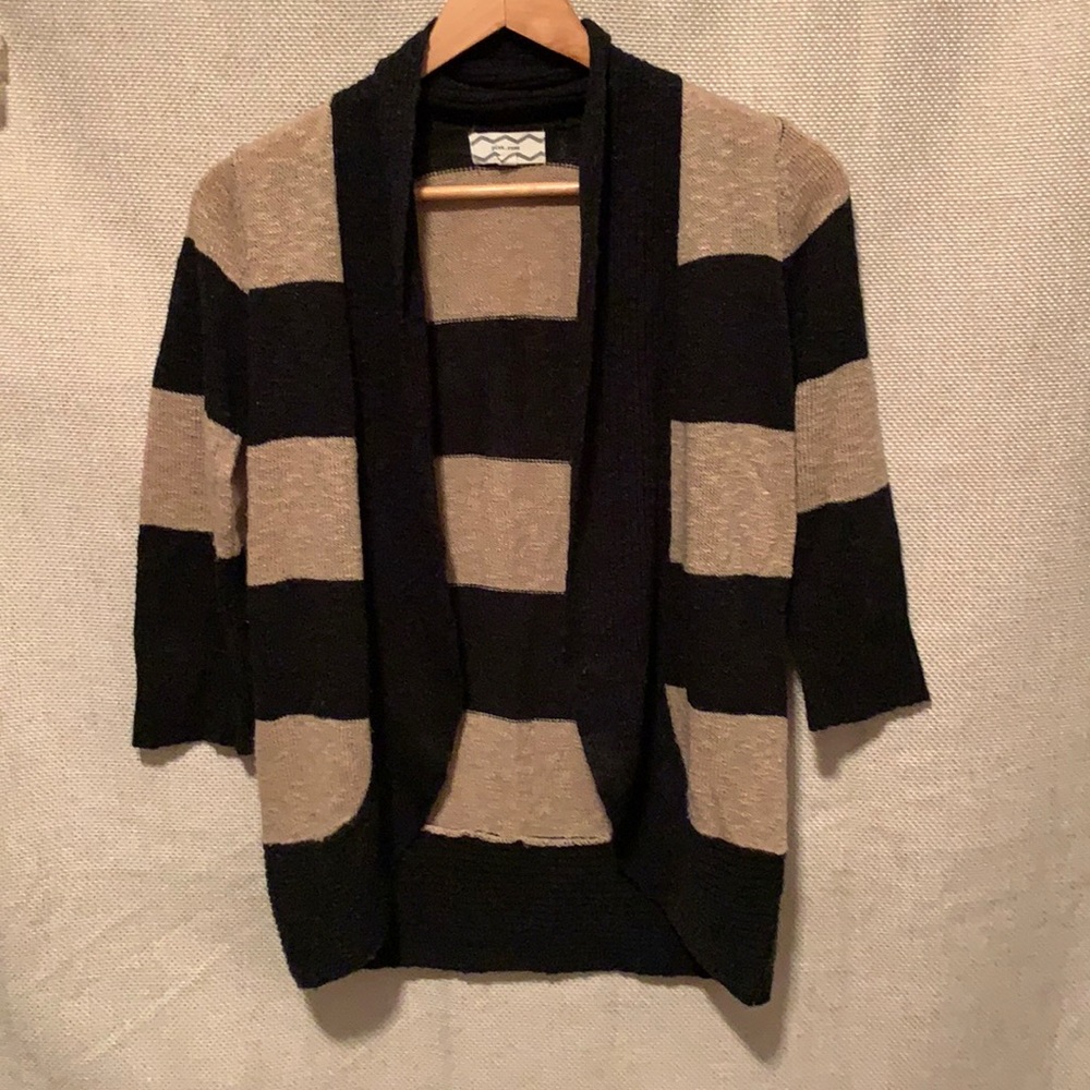 Pink Rose, Black and Tan sweater